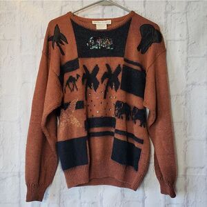 VINTAGE MALINA WONG Angora Embellished Sweater Small